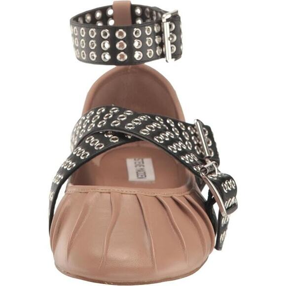 Steve Madden Women's Bryar Strappy Buckled Ballet Flats Blush/Black Size 6.5M - Picture 3 of 5